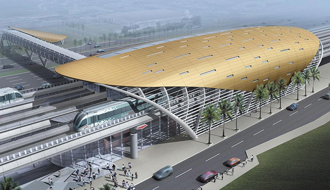 阿联酋迪拜地铁站台